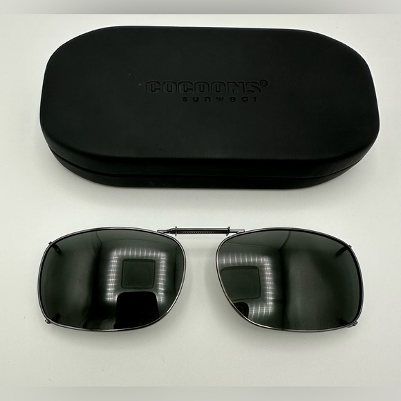 Cocoons Clip-On Sunglasses REC1-54 Polarized Gunmetal Gray Lens + Case - Picture 4 of 15